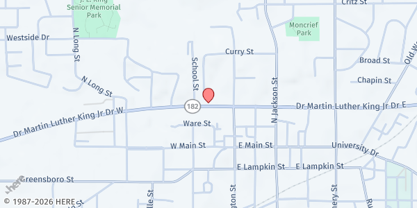 Map showing Peter's Rock C.O.G.I.C. at 223 Martin Luther King Dr, Starkville, MS