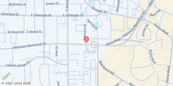 Map showing Prairie Opportunity Inc - Starkville at 501 Hwy. 12 W., Starkville, MS