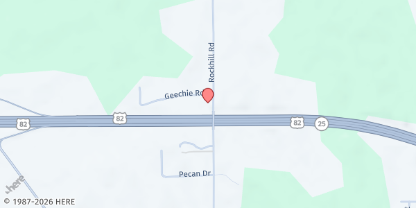 Map showing Sand Creek Chapel at 1571 Rockhill Rd., Starkville, MS