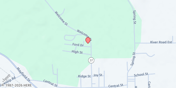 Map showing First Baptist Church Taylorsville at 725 Welcome St, Taylorsville, MS