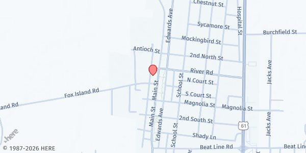 Map showing Catholic Social Services - Tunica at 1335 Main St., Tunica, MS