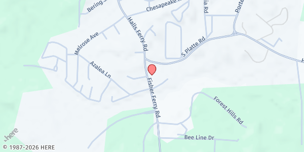 Map showing New Beginning Church in Christ at 100 Fisher Ferry Rd, Vicksburg, MS