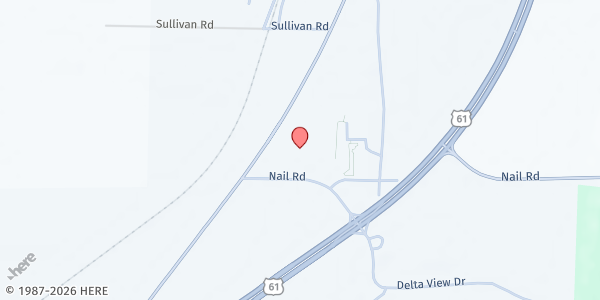 Map showing Sacred Heart Southern Mission Food Pantry at 6050 Hwy. 161, Walls, MS