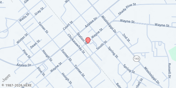 Map showing New Vison Outreach Ministry at 702 Wayne St., Waynesboro, MS