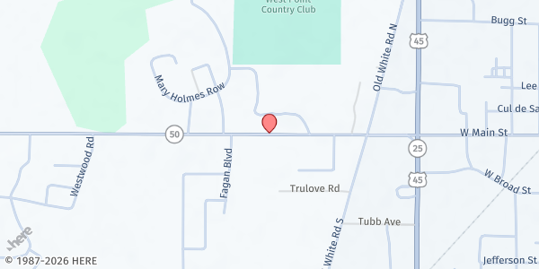 Map showing Project Homestead at 1021 Hwy. 50 W., West Point, MS