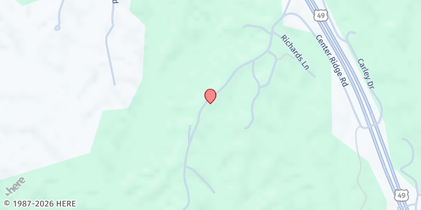 Map showing Center Ridge Baptist Church at 3150 Center Ridge Rd., Yazoo City, MS