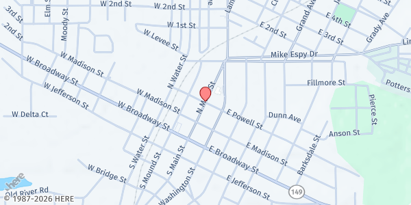 Map showing Manna House at 301 North Main St, Yazoo City, MS