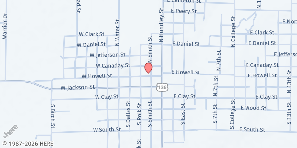 Map showing Albany Ministerial Alliance at 302 N. Smith St., Albany, MO