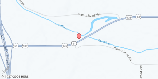 Map showing Running Fox Elementary at 27192 US Hwy 61, Alexandria, MO