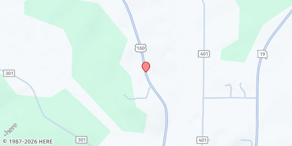 Map showing Oregon County Food Pantry - Alton at 18932 U.S. 160, Alton, MO