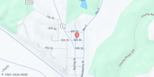 Map showing Amazonia United Methodist Church at 509 Spring St, Amazonia, MO