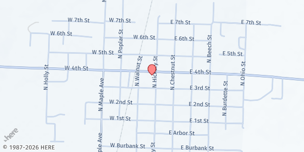 Map showing West Central MO Community Action St. Clair County at 112 W. 4th St., Appleton City, MO