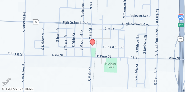 Map showing David's Cupboard Food Pantry at 315 S. Main St., Archie, MO