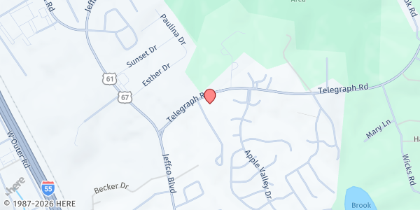 Map showing The Salvation Army - Arnold at 3740 Telegraph Rd, Arnold, MO