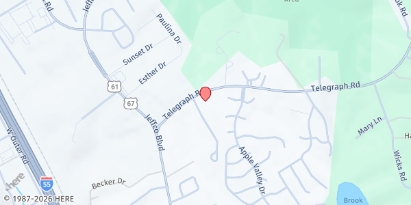 Map showing The Salvation Army - Jefferson County Service Center at 3740 Telegraph Rd, Arnold, MO