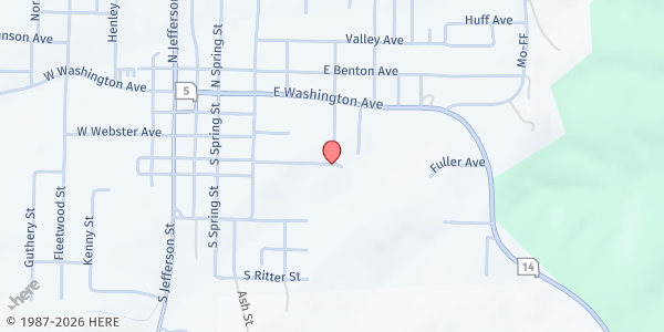 Map showing Ava Assembly of God at 1005 Southwest 4th Avenue, Ava, MO