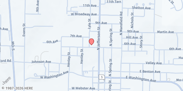Map showing Set Free Ministries & Resale Shop at 500 Lyle St, Ava, MO