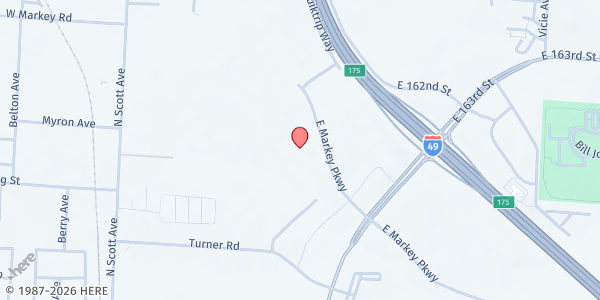 Map showing Crossroads United Methodist Church at 515 Markey Pkwy, Belton, MO