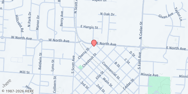 Map showing Heart and Hand at 200 B Street, Belton, MO