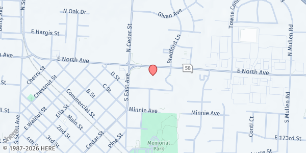 Map showing Heart and Hand Mobile Pantry - Belton at 613 E North Avenue, Belton, MO