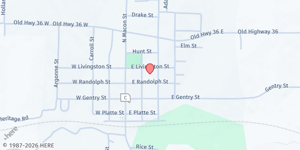 Map showing Bevier Elementary at 400 N. Bloomington, Bevier, MO