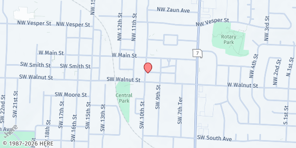 Map showing CSL - Blue Springs at 200 Southwest 10th Street, Blue Springs, MO
