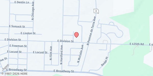 Map showing Bolivar R-1 Schools at 706 North Leonard Place, Bolivar, MO