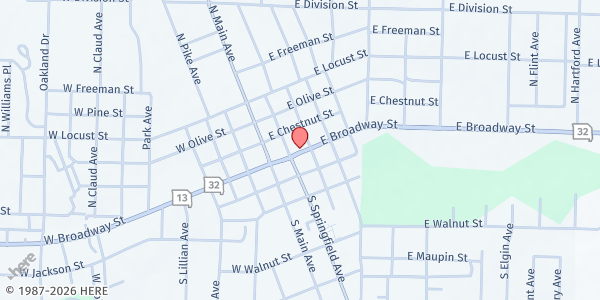 Map showing House of Hope at Bolivar, Bolivar, MO