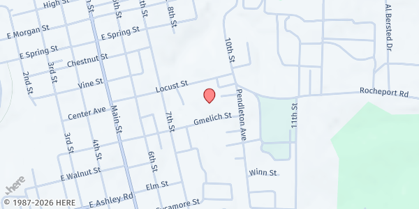 Map showing David Barton Elementary at 814 Locust St, Boonville, MO