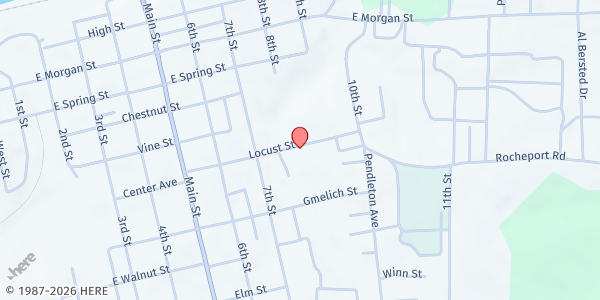 Map showing David Barton Elementary at 814 Locust St, Boonville, MO