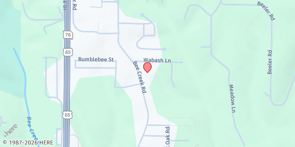 Map showing Boys & Girls Club of the Ozarks - Branson at 1460 Bee Creek Road, Branson, MO