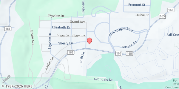 Map showing CAM-Stone County at 2400 State Highway 165, Branson, MO