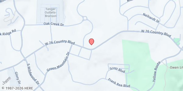 Map showing Elevate Branson Feeding Site at 2005 W. Hwy. 76, Suite 106, Branson, MO