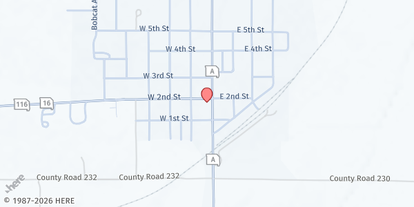 Map showing Braymer Food Pantry at 121 N. Main St., Braymer, MO