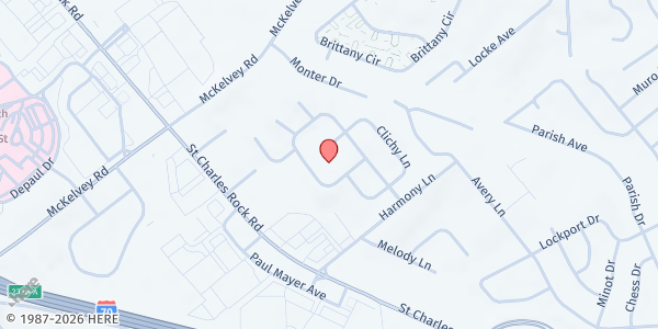 Map showing Community Helping Ministry at 12120 Bridgeton Square Dr., Bridgeton, MO