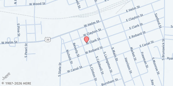 Map showing Ministries in Linn County Food Pantry at 122 West Clark, Brookfield, MO