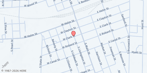 Map showing Ministries in Linn County Food Pantry at 122 West Clark St, Brookfield, MO