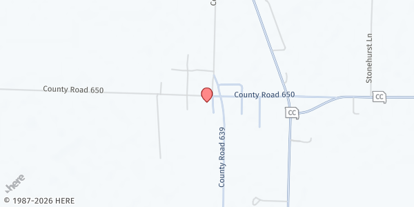 Map showing Broseley Senior Community Center at 2470 Co. Rd. 650, Broseley, MO