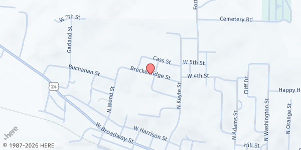 Map showing Chariton County Cupboard at 420 Breckenridge St, Brunswick, MO