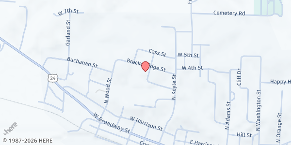 Map showing Chariton County Cupboard - Food Distribution Center at 420 Breckenridge St, Brunswick, MO