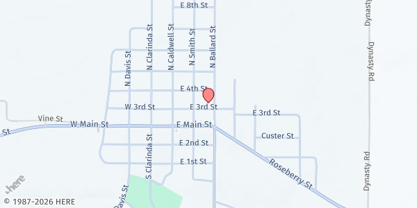 Map showing First Christian Church at 211 E 3rd St, Burlington Junction, MO