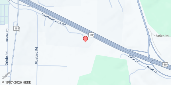 Map showing Cabool Second Baptist Church at 13475 Industrial Dr, Cabool, MO