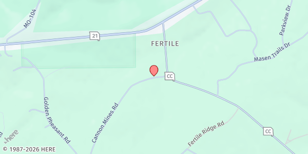 Map showing Rural Parish Workers of Christ - Cadet at 15540 Cannon Mines Rd., Cadet, MO