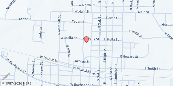 Map showing California Elementary at 101 S. Owen, California, MO