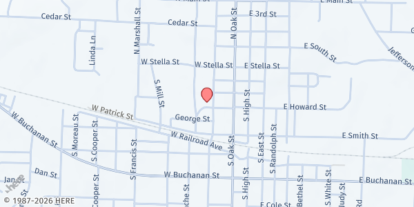Map showing California Middle School at 211 South Owen, California, MO