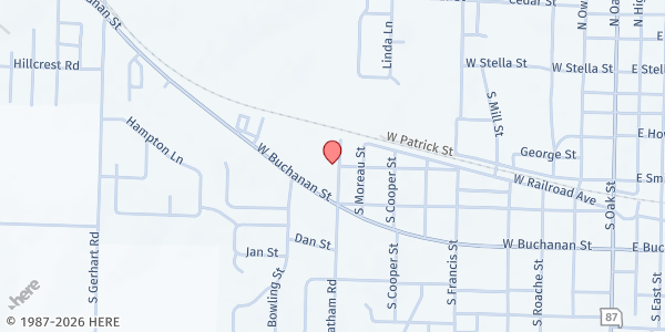 Map showing Cargill Cares Food Pantry at 303 Latham Rd., California, MO