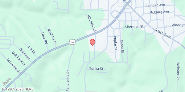 Map showing Lamb House at 93 Morgan St, Camdenton, MO