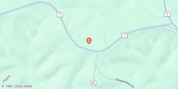 Map showing Share the Harvest Food Pantry and Thrift Store at 689 N. Highway 7, Camdenton, MO