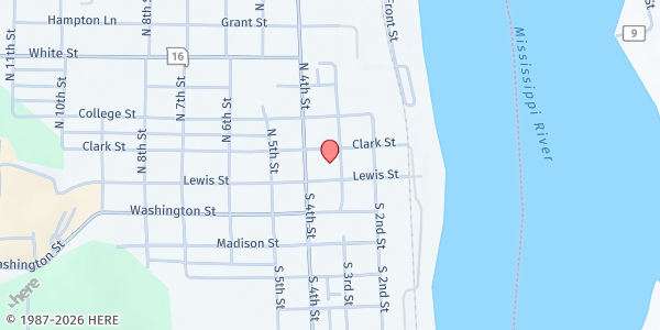 Map showing Lewis County Food Pantry at 304 Lewis St, Canton, MO