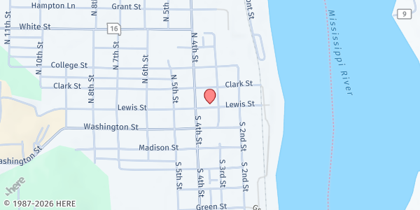 Map showing Lewis County Food Pantry at 304 Lewis St, Canton, MO